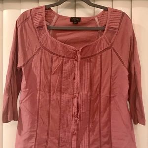 SWEET! Womens Dusty Rose Shirt - Deletta by Anthropologie Blouse Top